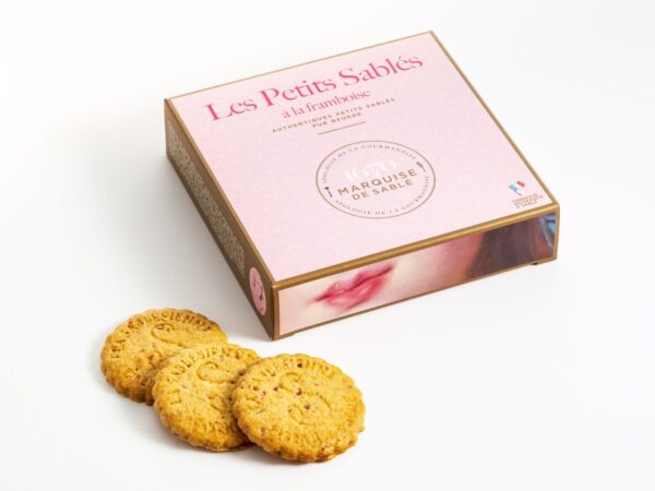 Biscuits sablés pépites de framboise - étui carton 100g