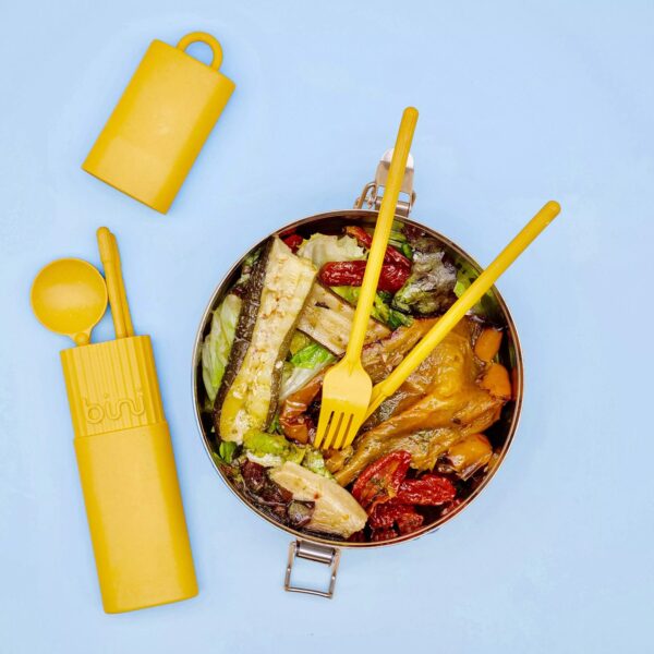 Kits de couverts réutilisables jaune