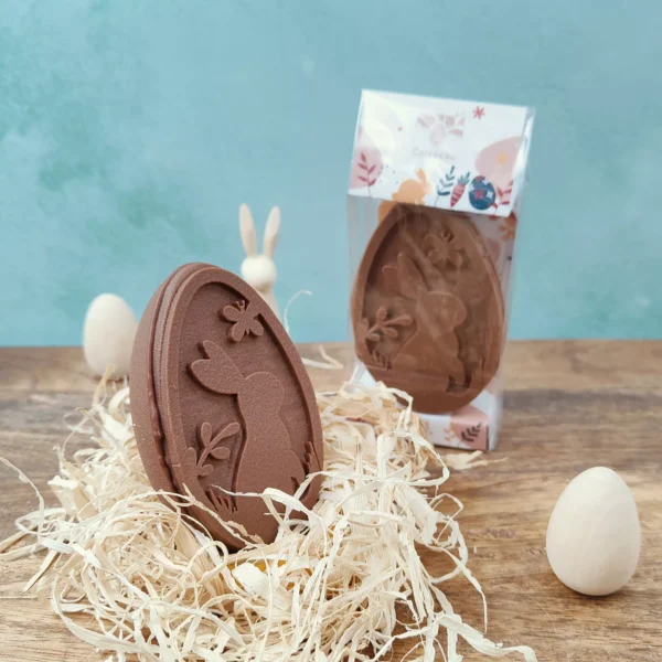 Œuf Lapin de Pâques 8cm - Chocolats LAIT ou NOIR - 50g