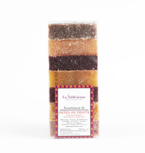 Pâtes de fruit assortiment 7 pâtes de fruit abricot, fraise, framboise, orange, griotte, coing et figue - sachet 220g