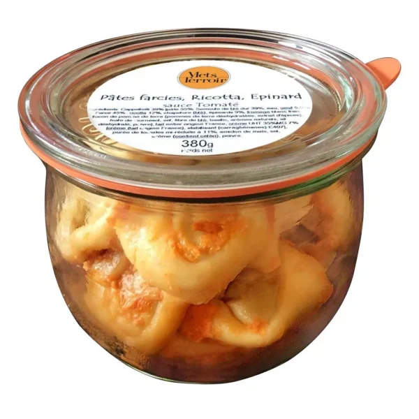 Pâtes farcies, ricotta épinard